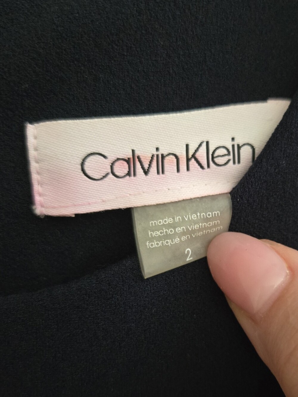 Calvin Klein Navy Fit-and-Flare Midi Dress with Sheer Hem Summer Party - Picture 2 of 6